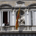 El balcón de la Generalitat, sin la pancarta con el lazo.