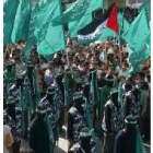 Militantes de Hamas en una manifestación en Cisjordania