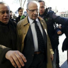 El exvicepresidente del Gobierno Rodrigo Rato a su llegada a los juzgados.