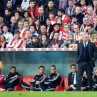 Carlo Ancelotti, en el estadio de San Mamés, en la derrota del Madrid.