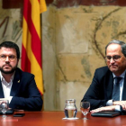 El vicepresidente de la Generalitat, Pere Aragonés, y el presidente, Quim Torra.