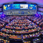 Vista del hemiciclo del Parlamento Europeo durante la jornada electoral el pasado 26 de mayo.