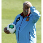 Vicente del Bosque, en un entrenamiento con la selección española.