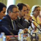 El ministro Juan Ignacio Zoido en la reunión que ha mantenido este jueves con los delegados del Gobierno de toda España.