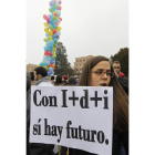 Protesta sobre los recortes en ciencia, en una imagen de archivo.