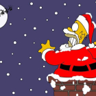 Homer Simpson ataviado como Santa Claus en un capítulo de la célebre serie.