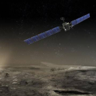 Recreación de la nave espacial Rosetta sobre el cometa 67P.