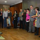 Un momento del homenaje ayer al profesor de siempre Dionisio Marcos González.
