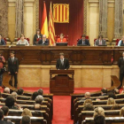 El president Carles Puigdemont interviene en el Parlament, el pasado 10 de octubre.