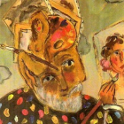 Detalle de un autorretrato de Díaz de Orosia