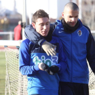 David Malo (i) junto a Yuri es duda para el partido de este domingo ante el Deportivo Alavés.