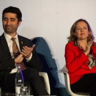 El consejero de Políticas Digitales, Puigneró, y la vicepresidenta de Asuntos Económicos, Calviño.