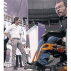 Iglesias y Echenique, el sábado en la asamblea de Podemos.