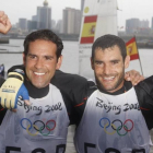 Fernando Echávarri, a la izquierda, junto a Antón Paz, cuando ganó la medalla de oro en los Juegos Olímpicos de Pekín 2008