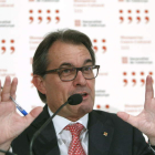 El presidente de la Generalitat durante su comparecencia tras la reunión con Rajoy.
