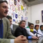 Instantánea del acto celebrado ayer en la sede del Ademar