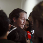 El líder de Podemos, Pablo Iglesias, en los pasillos del Congreso un día después de Vistalegre II. E.N.