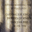 La placa con las palabras del papa Juan XXIII