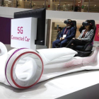 Simulación de coche conectado por 5G en el Mobile World Congress de Barcelona.
