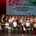 Integrantes de la antigua Batasuna, EA, Aralar y Alternatiba, presentaron ayer un documento.