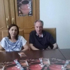 Olga Santiago y Miguel Ángel González ayer en la presentación.