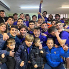 Los jugadores de La Bañeza celebran el triunfo. LA BAÑEZA FC