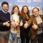 Noelia Álvarez, Manuel García, Margarita Torres, Ester Muñoz, Javier Carrera y Marco Morala tras el comité ejecutivo del PP. RAMIRO