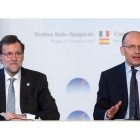 El presidente del Gobierno, Mariano Rajoy, y el primer ministro italiano, Enrico Letta, dan a conocer los detalles de la cumbre.