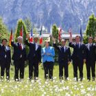 Foto de familia de los mandatarios del G-7, en Elmau (Alemania).