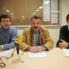 Fidel Tomé, Jesús López y Javier Ampudia, en la rueda de prensa
