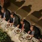 Imagen del almuerzo de los participantes en la reunión, en la sede de la Fundación Tres Culturas