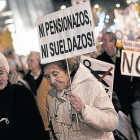 Protestas de pensionistas a favor de una jubilación digna.