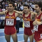 Gallardo, junto a Casado e Higuero, tras lograr la plata en el Europeo