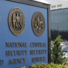 Detalle del logo de la NSA, en el cuartel general de la agencia en Fort Meade (Maryland).