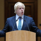 El Ministro de Asuntos Exteriores británico, Boris Johnson, en una comparecencia ante los medios.