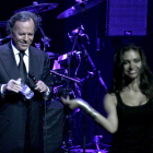 El cantante Julio Iglesias en el concierto que ofreció en Barcelona.