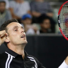 Roberto Bautista celebra la victoria conseguida ante Marin Cilic.