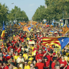 Participantes en la manifestación de la Diada a favor de la independencia.
