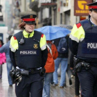 Una patrulla de Mossos d’Esquadra, en una calle de Barcelona.
