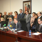 Imagen de archivo de una rueda de prensa de los jueces.