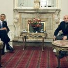 El presidente de EE.UU., Barack Obama, junto a su homólogo afgano, Hamid Karzai.