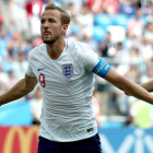 Harry Kane celebra uno de sus tres goles ante Panamá. VASSIL DONEV