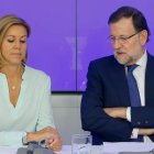 Cospedal y Rajoy, ayer, durante la reunión del Comité Ejecutivo Nacional de su partido.