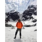 Omar Rebaque López en el glaciar El Morado, en Chile.