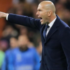 Zidane, durante el encuentro de Champions ante el Roma.