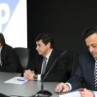 José Velázquez, Enrique Martínez y Carlos Delgado, en la presentación del proyecto ayer