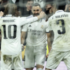 Benzema obró la remontada del Real Madrid frente al Atlético, que se había adelantado con un gol de Morata. RODRIGO JIMENEZ