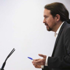 Pablo Iglesias, tras su reunión con el Rey.
