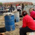 Los alumnos del Gadañón durante la celebración del magosto