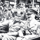 Hitler y Mussolini, en septiembre de 1938, en la frontera alemana, antes de la conferencia de Múnich.